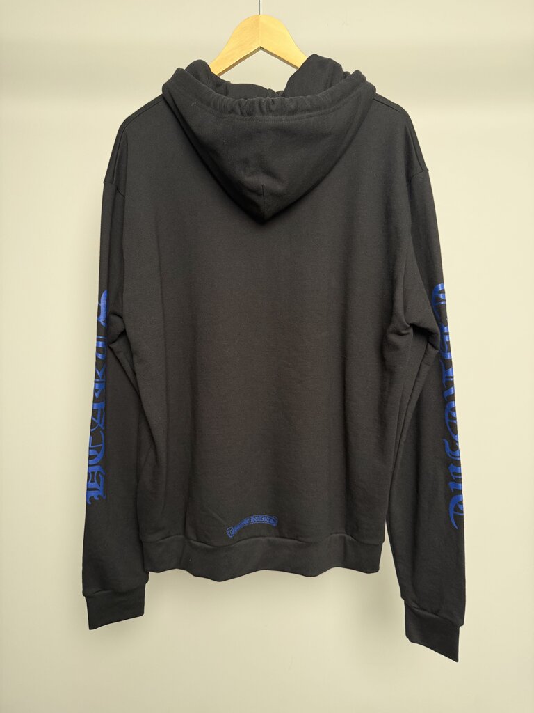 New Chrome Heart Black Blue Spell Out Logo Website Hoodie size S
