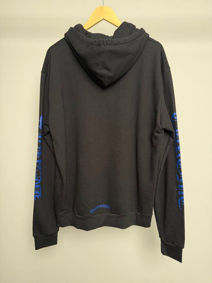 New Chrome Heart Black Blue Spell Out Logo Website Hoodie size S