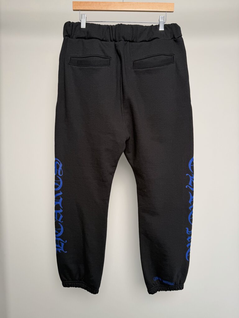 New Chrome Heart Black Blue Scroll sweatpants size M