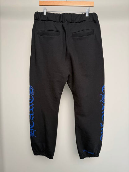 New Chrome Heart Black Blue Scroll sweatpants size M