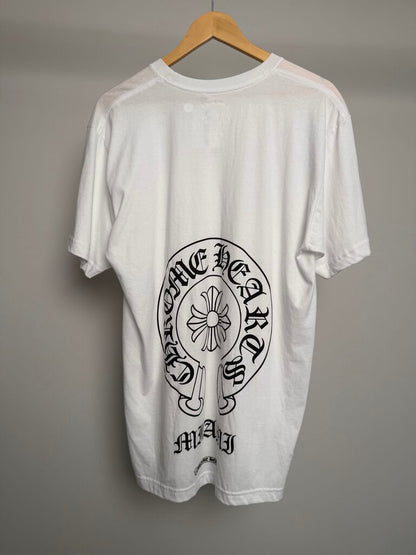 New Chrome Heart White Miami Horseshoe White Tee size L