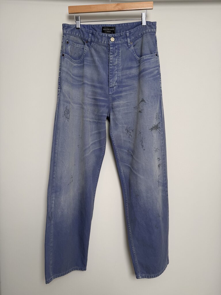 New Balenciaga Tattoo Indigo Denim Chino size S