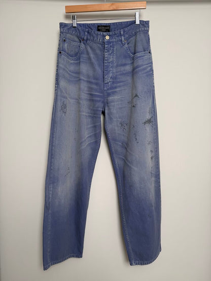 New Balenciaga Tattoo Indigo Denim Chino size S