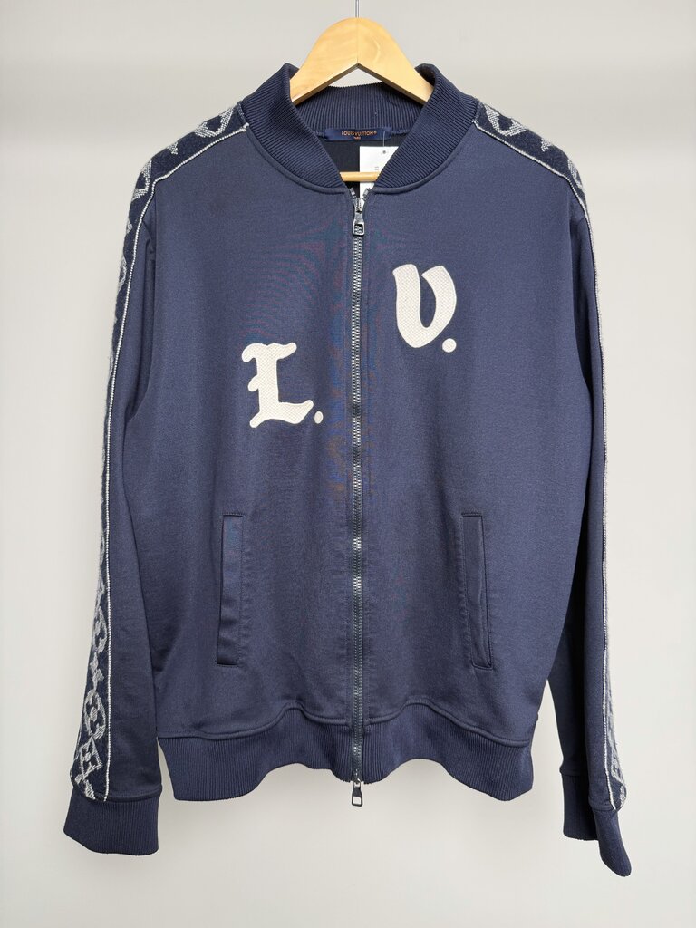 Preowned Louis Vuitton Navy "L-V" Logo Track Jacket size XL