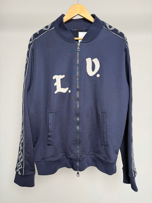 Preowned Louis Vuitton Navy "L-V" Logo Track Jacket size XL