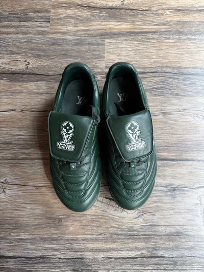 Preowned Louis Vuitton Footscape Olive Soccer Sneaker size 6LV(8)(no box)