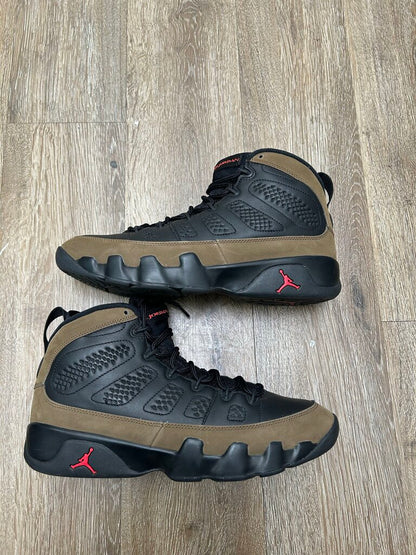 Preowned Jordan 9 Olive Sz.10.5