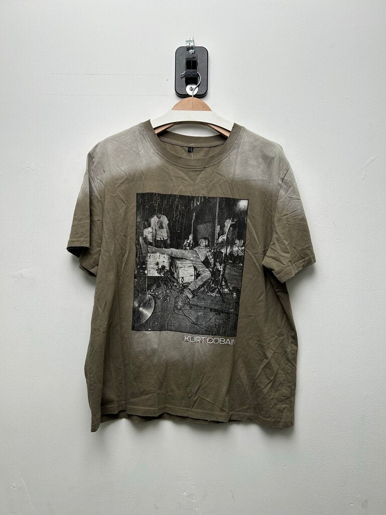 Preowned Gv Gallery Olive Kurt Cobain Tee Sz.Large