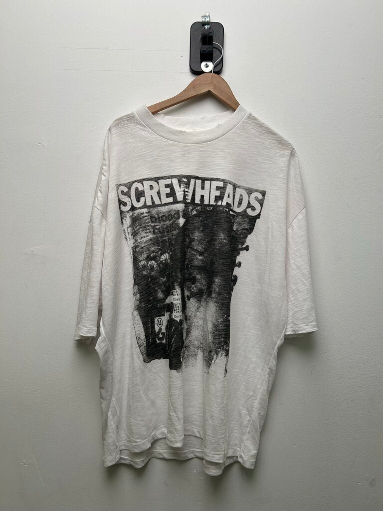 New Greedy Unit White Screw Tee Sz.XXL
