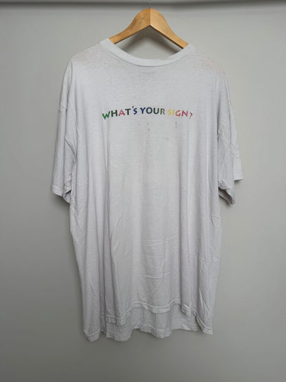Preowned What's Your Sign White Tee size XL/2XL