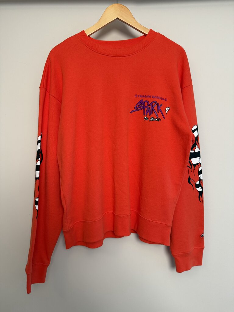 New Chrome Heart Orange Spark The Heart Crewneck size M