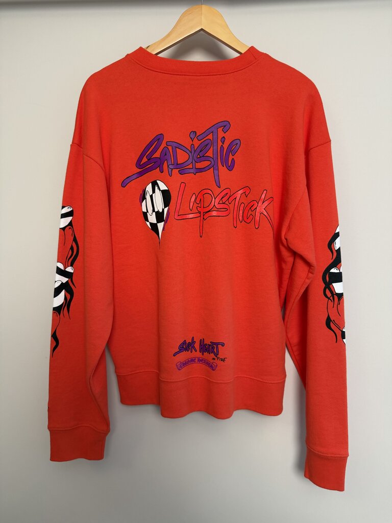 New Chrome Heart Orange Spark The Heart Crewneck size M