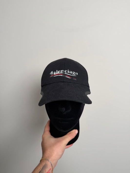 New Balenciaga Cut Out Presidential Logo Black Dad Hat