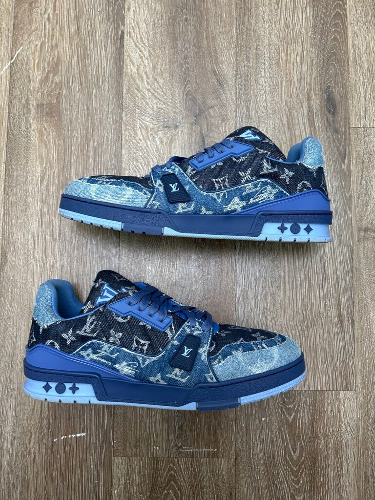 Preowned Louis Vuitton Denim Monogram Trainer Sz.10LV/12M (No Box)