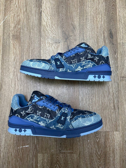 Preowned Louis Vuitton Denim Monogram Trainer Sz.10LV/12M (No Box)