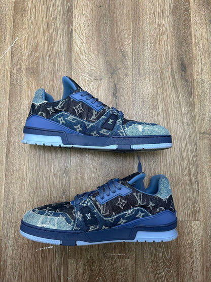 Preowned Louis Vuitton Denim Monogram Trainer Sz.10LV/12M (No Box)
