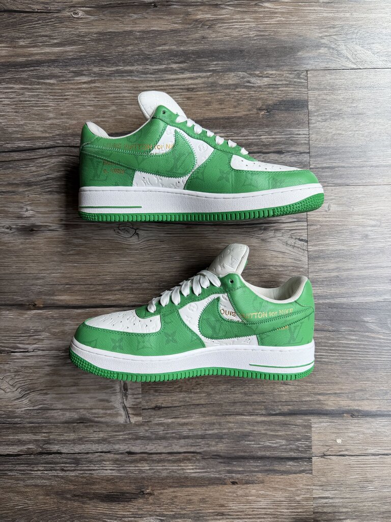 Preowned Louis Vuitton AF1 Green White Monogram size 8