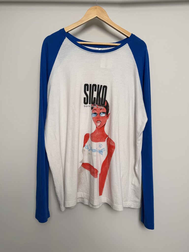 Preowned Sicko Baseball Devil Lady Tee size L