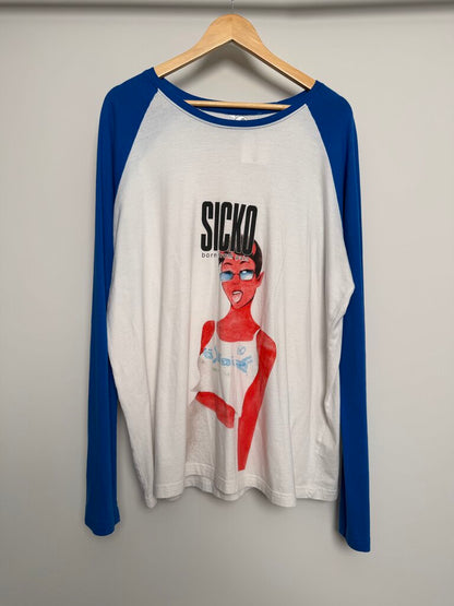 Preowned Sicko Baseball Devil Lady Tee size L