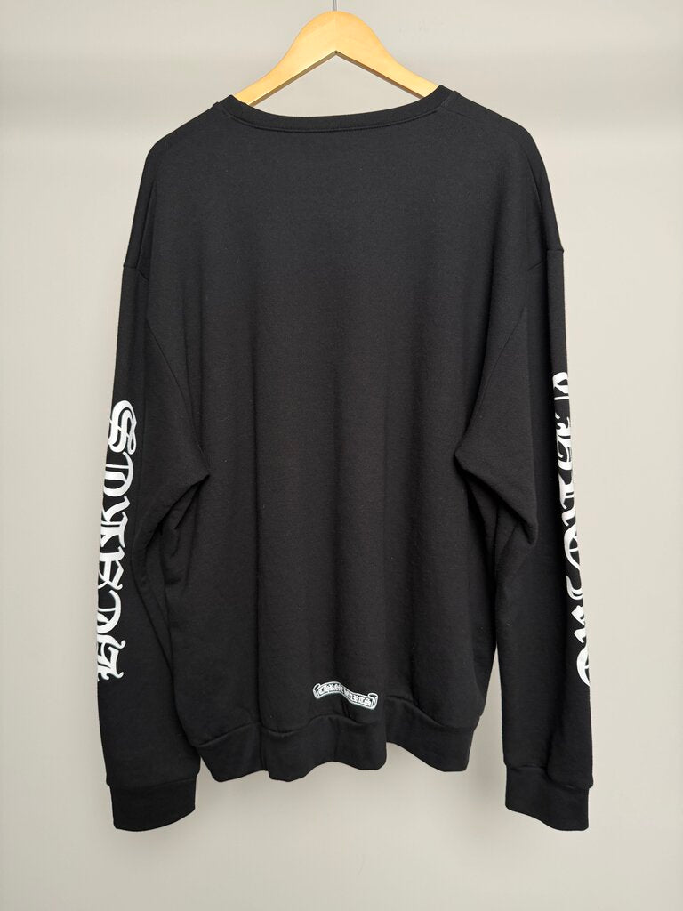 Preowned Chrome Heart Spell Out Logos Crewneck Size L