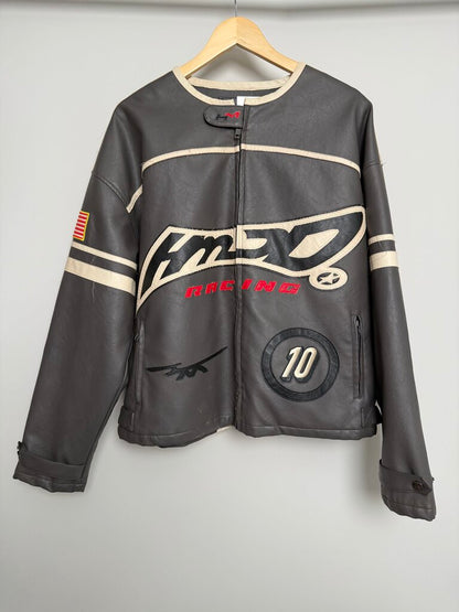 New HMDD Leather Biker Jacket size L