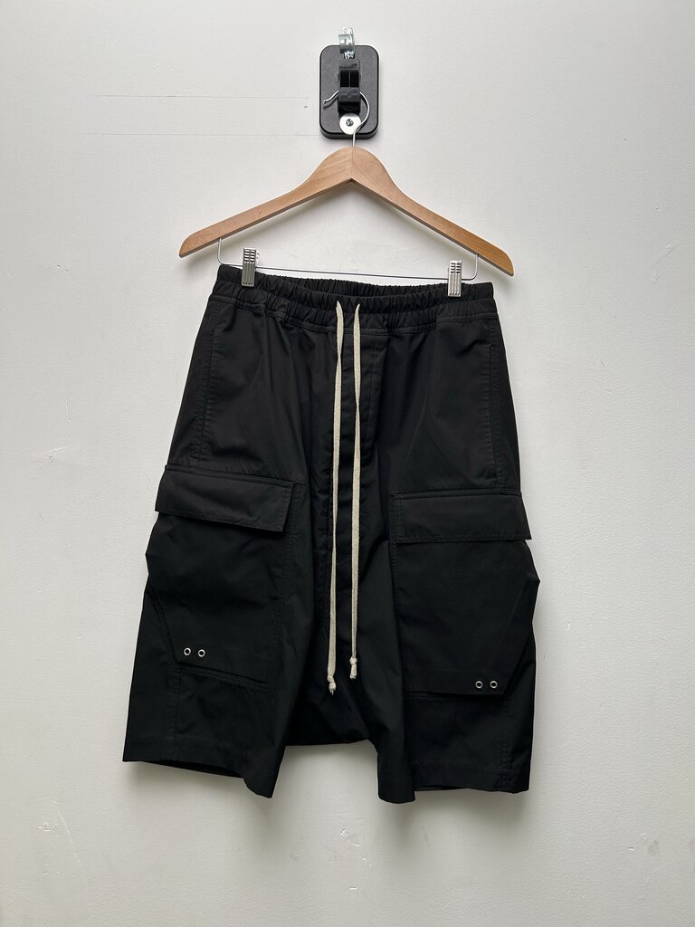 Preowned Rick Owens Black Cargo Drop Shorts Sz.38