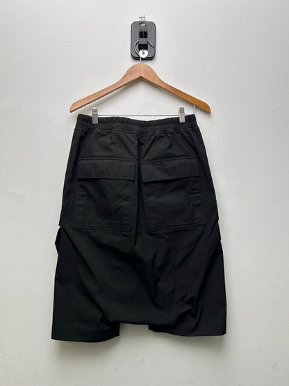 Preowned Rick Owens Black Cargo Drop Shorts Sz.38