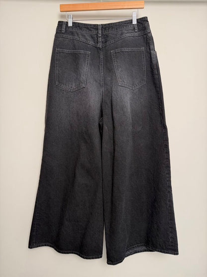 Preowned Needles Grey Black Baggy Denim size 30