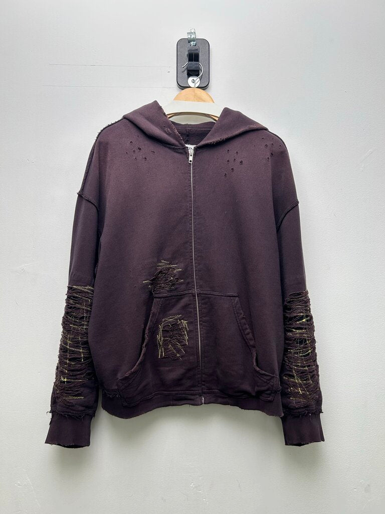 Preowned Margiela Burgundy Yellow Zip Size Medium