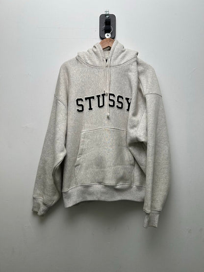 Preowned Stussy Grey Big Logo Hoodie Size Large