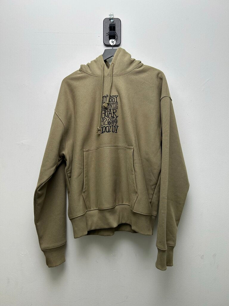 Preowned Stussy Olive authentic Gear Hoodie Size Large