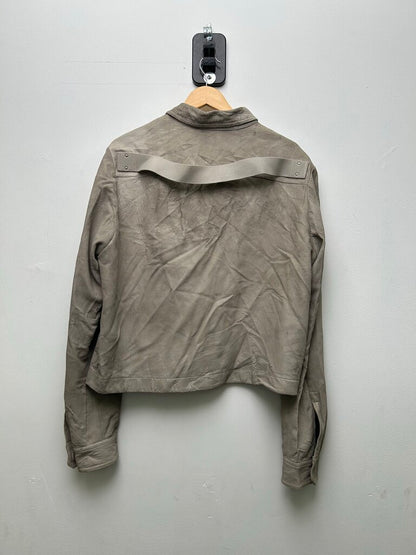 Preowned Rick Owens Mainline Pearl Grey Leather Crop Jacket sz.42