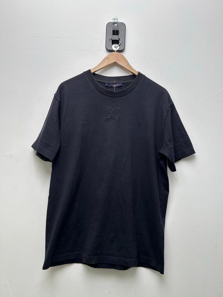Preowned Louis Vuitton Navy Blank Logo Tee Sz.Large