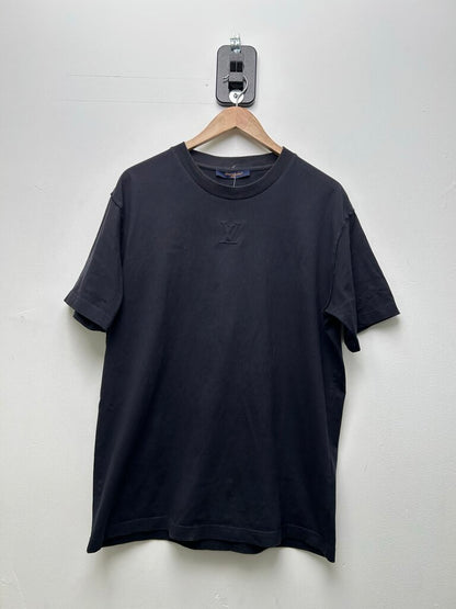 Preowned Louis Vuitton Navy Blank Logo Tee Sz.Large
