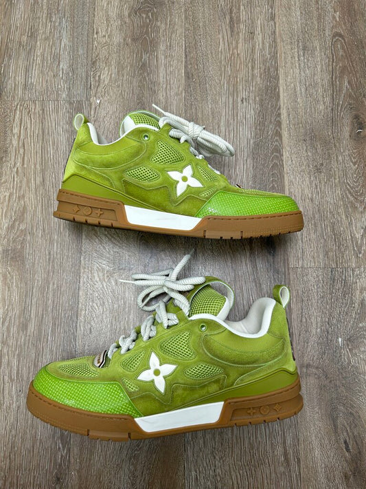 Preowned Louis Vuitton Green Brown Gum Skate Sz.12LV/14M (No Box)
