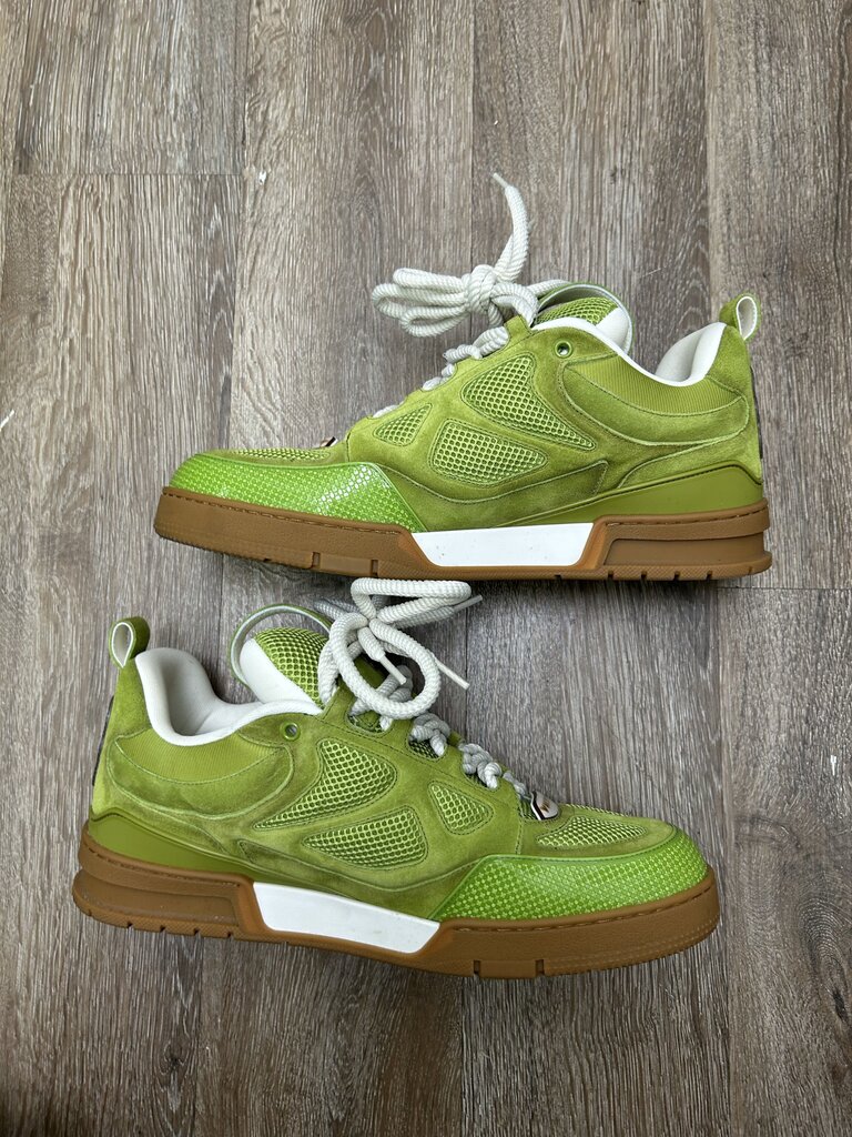 Preowned Louis Vuitton Green Brown Gum Skate Sz.12LV/14M (No Box)