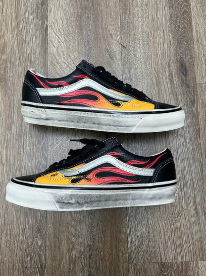 Preowned Vans Black Flame Size 9.5 (No Box)