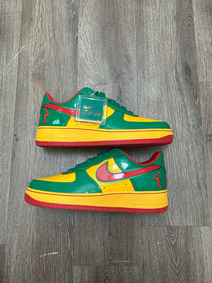 New Nike AF1 Concrete Yatchy Green Red Yellow Sz.10