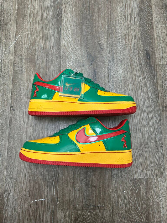 New Nike AF1 Concrete Yachty Green Red Yellow Sz.10