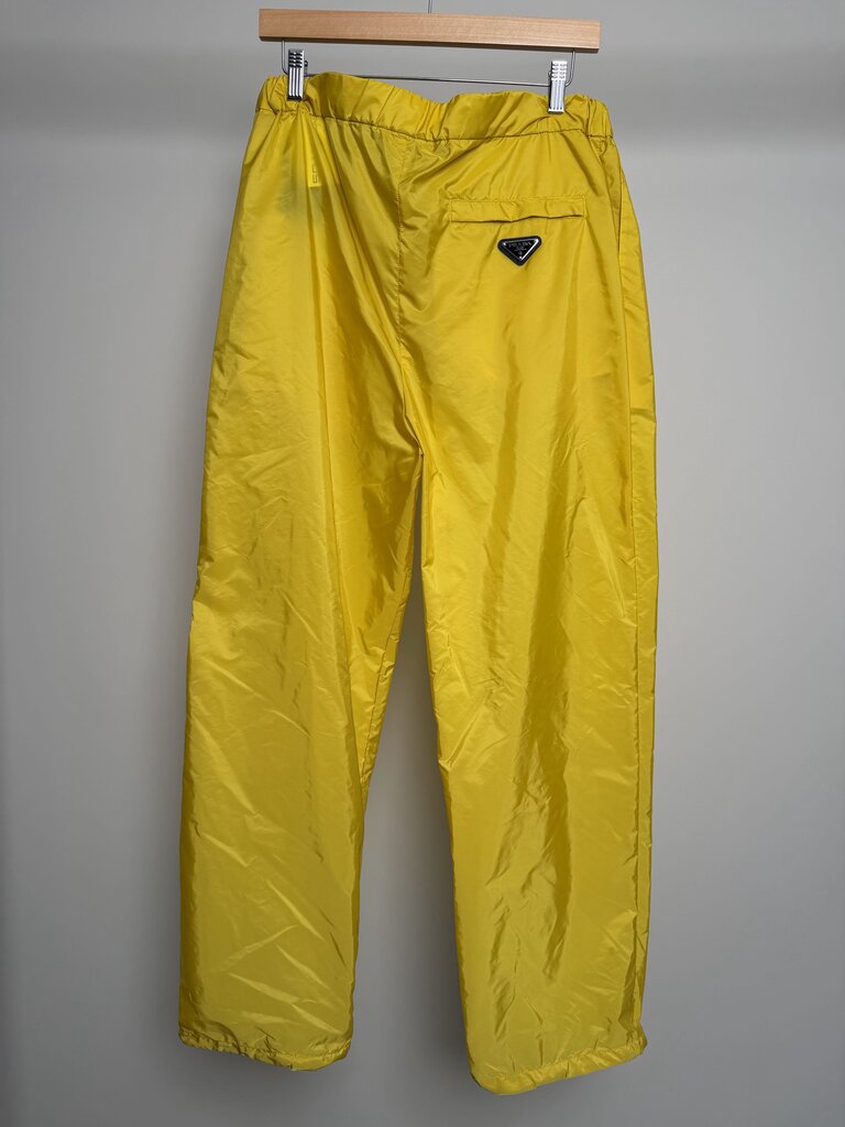 Preowned Prada Re-Nylon Yellow Trackpants size L