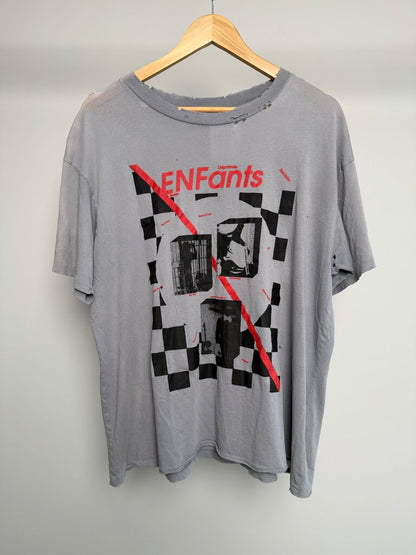 New ERD Checkered Fan Zine Grey Tee size M