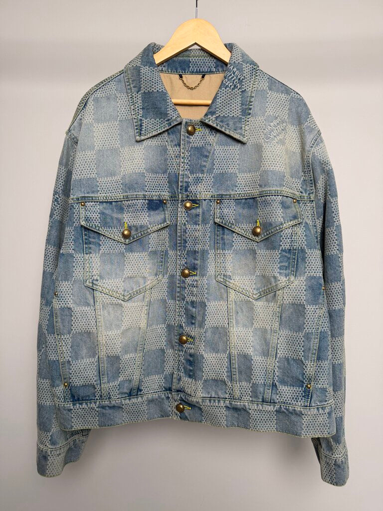 Preowned Louis Vuitton Damier Pharrell Denim Jacket size 58(XL/2XL)
