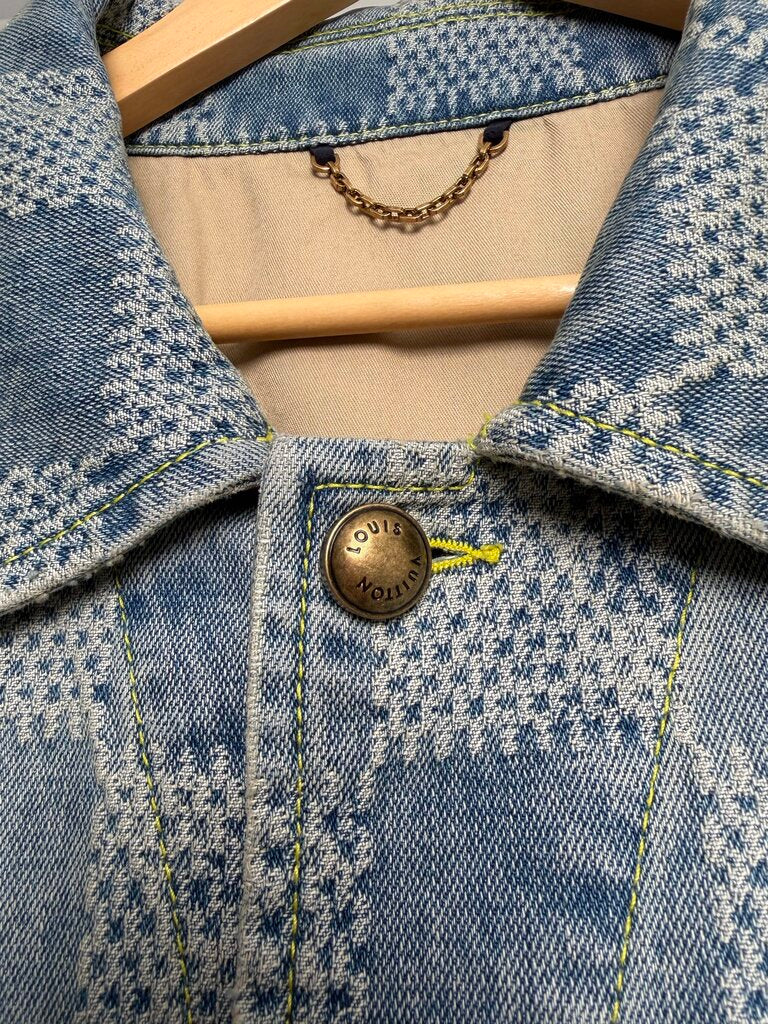 Preowned Louis Vuitton Damier Pharrell Denim Jacket size 58(XL/2XL)