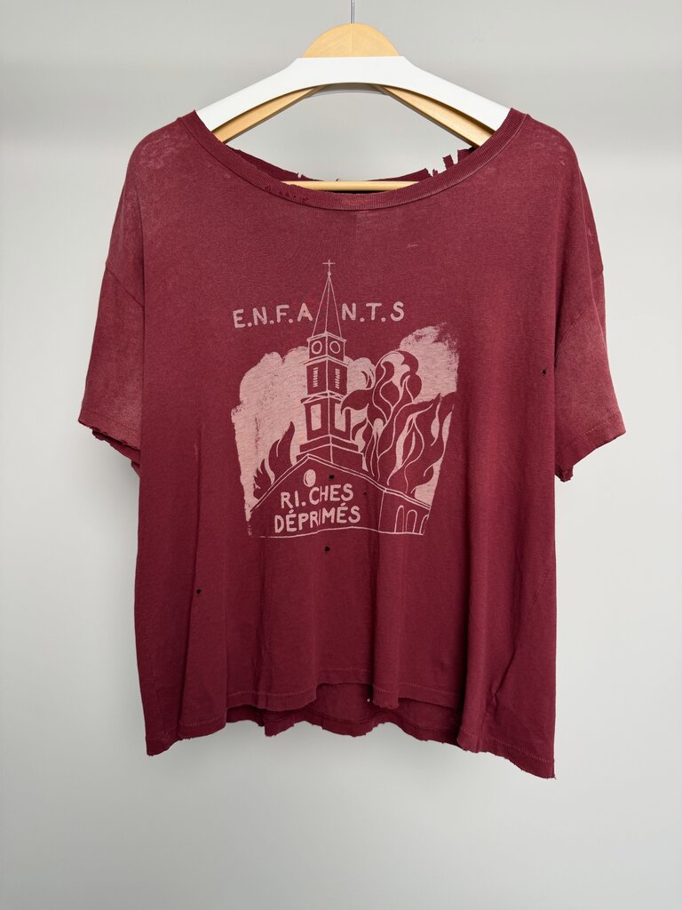 Preowned ERD House on Fire Red Tee size S