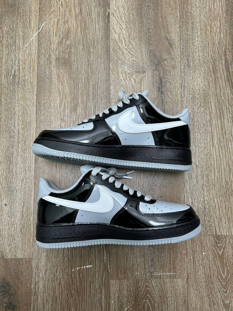 New Nike AF1 Black Grey White Patent Syna Sz.9