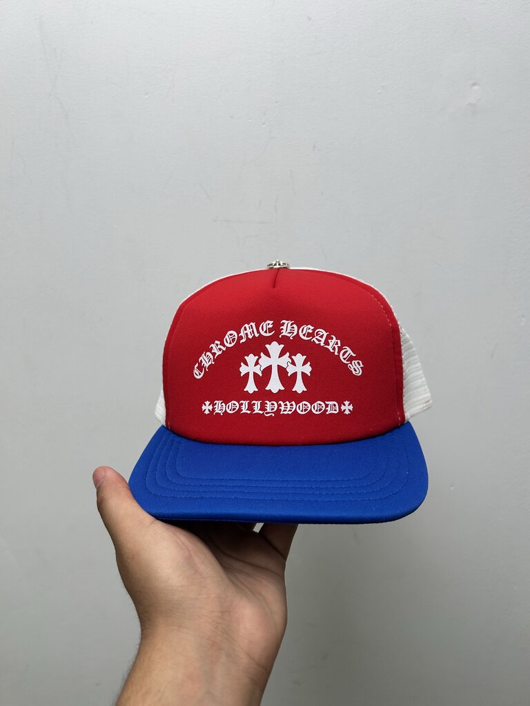 New Chrome Hearts Red Blue White King Taco Trucker Hat