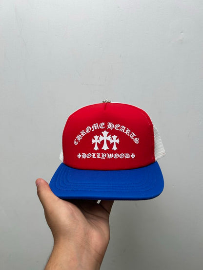 New Chrome Hearts Red Blue White King Taco Trucker Hat