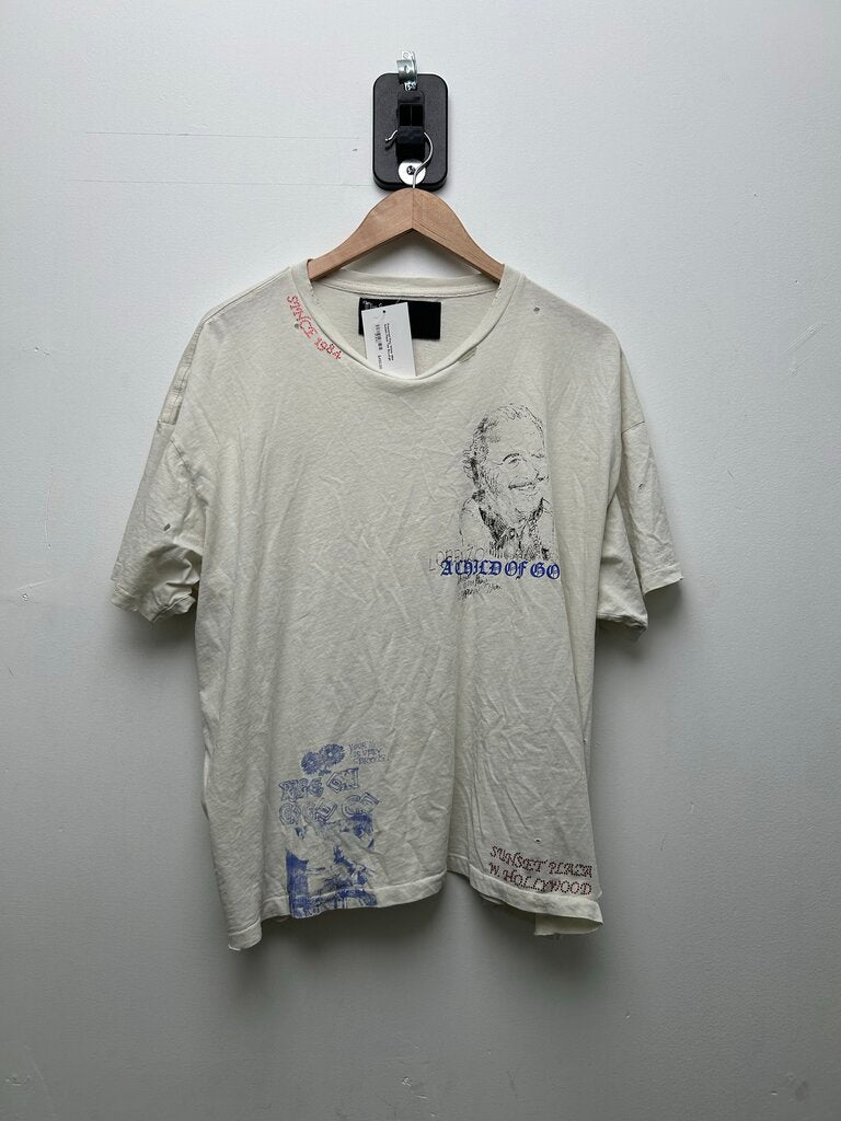 Preowned Paly White 1994 Sunset Plaza Tee Sz.Large