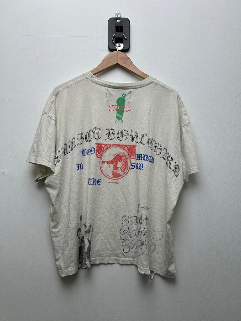 Preowned Paly White 1994 Sunset Plaza Tee Sz.Large