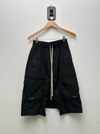 Preowned Rick Owens Black Drop Cargo Shorts Sz.36